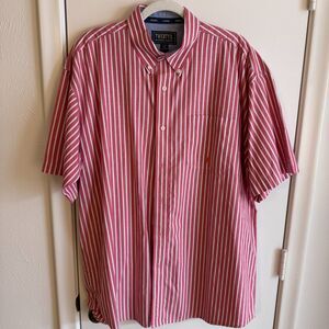 Mens Wrangler Jean Co TwentyX Red/White Short Sleeve Button Down Shirt Size XL